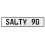 SALTY 90  - White Aluminum Street Sign Mancave Euro Plate Name Door Sign Wall