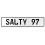SALTY 97  - White Aluminum Street Sign Mancave Euro Plate Name Door Sign Wall