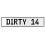 DIRTY 14  - White Aluminum Street Sign Mancave Euro Plate Name Door Sign Wall