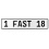 1 FAST 18  - White Aluminum Street Sign Mancave Euro Plate Name Door Sign Wall