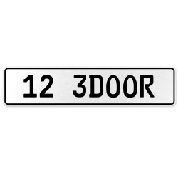12 3DOOR  - White Aluminum Street Sign Mancave Euro Plate Name Door Sign Wall