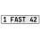 1 FAST 42  - White Aluminum Street Sign Mancave Euro Plate Name Door Sign Wall
