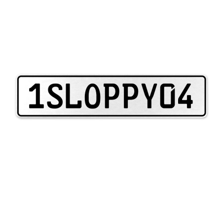 1SLOPPY04  - White Aluminum Street Sign Mancave Euro Plate Name Door Sign Wall