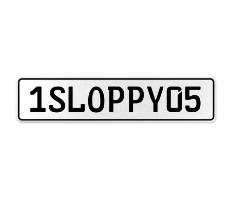 1SLOPPY05  - White Aluminum Street Sign Mancave Euro Plate Name Door Sign Wall