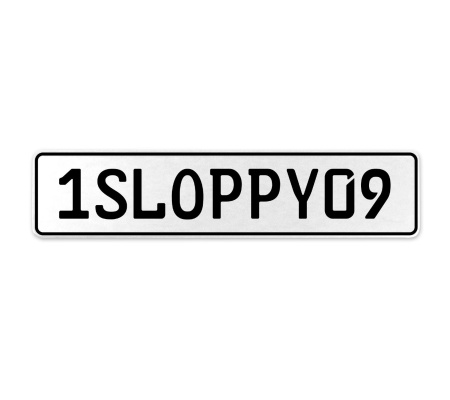 1SLOPPY09  - White Aluminum Street Sign Mancave Euro Plate Name Door Sign Wall