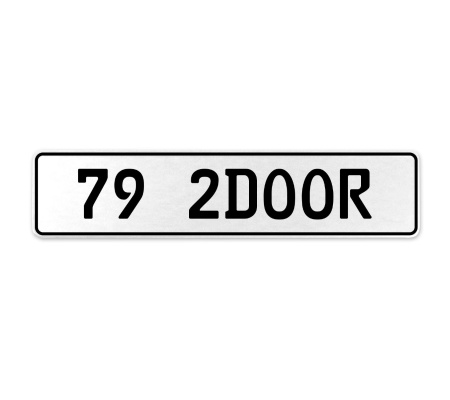 79 2DOOR  - White Aluminum Street Sign Mancave Euro Plate Name Door Sign Wall