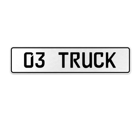 03 TRUCK  - White Aluminum Street Sign Mancave Euro Plate Name Door Sign Wall