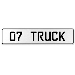 07 TRUCK  - White Aluminum Street Sign Mancave Euro Plate Name Door Sign Wall