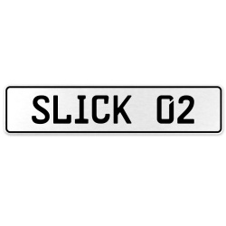 SLICK 02  - White Aluminum Street Sign Mancave Euro Plate Name Door Sign Wall