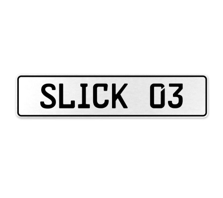 SLICK 03  - White Aluminum Street Sign Mancave Euro Plate Name Door Sign Wall