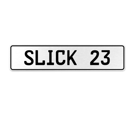 SLICK 23  - White Aluminum Street Sign Mancave Euro Plate Name Door Sign Wall