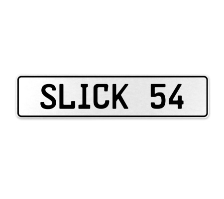 SLICK 54  - White Aluminum Street Sign Mancave Euro Plate Name Door Sign Wall