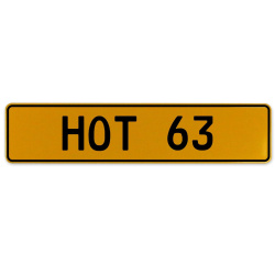 HOT 63  - Yellow Aluminum Street Sign Mancave Euro Plate Name Door Sign Wall