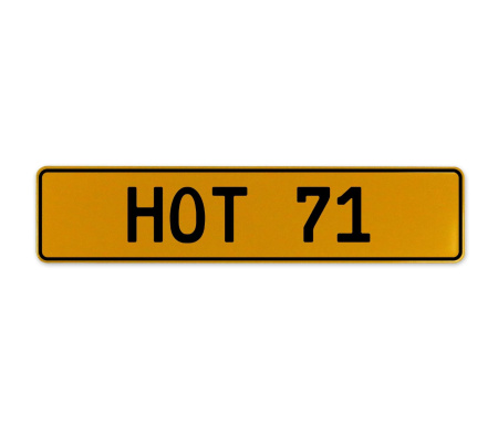 HOT 71  - Yellow Aluminum Street Sign Mancave Euro Plate Name Door Sign Wall