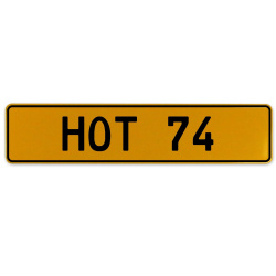 HOT 74  - Yellow Aluminum Street Sign Mancave Euro Plate Name Door Sign Wall