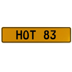 HOT 83  - Yellow Aluminum Street Sign Mancave Euro Plate Name Door Sign Wall