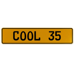 COOL 35  - Yellow Aluminum Street Sign Mancave Euro Plate Name Door Sign Wall