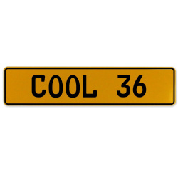 COOL 36  - Yellow Aluminum Street Sign Mancave Euro Plate Name Door Sign Wall