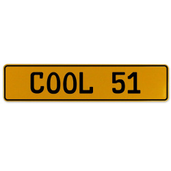 COOL 51  - Yellow Aluminum Street Sign Mancave Euro Plate Name Door Sign Wall