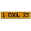 1 COOL 23  - Yellow Aluminum Street Sign Mancave Euro Plate Name Door Sign Wall