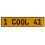 1 COOL 41  - Yellow Aluminum Street Sign Mancave Euro Plate Name Door Sign Wall