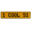 1 COOL 51  - Yellow Aluminum Street Sign Mancave Euro Plate Name Door Sign Wall
