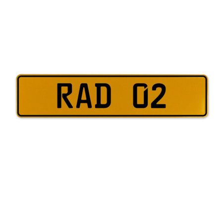 RAD 02  - Yellow Aluminum Street Sign Mancave Euro Plate Name Door Sign Wall