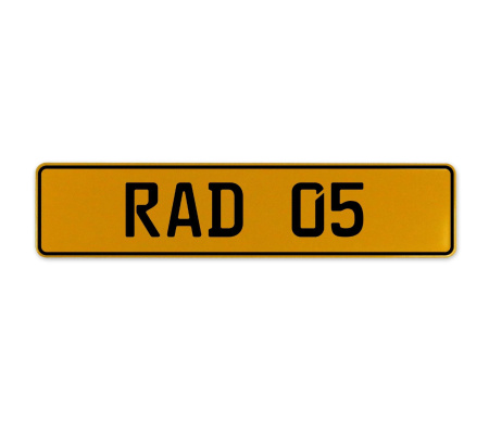 RAD 05  - Yellow Aluminum Street Sign Mancave Euro Plate Name Door Sign Wall