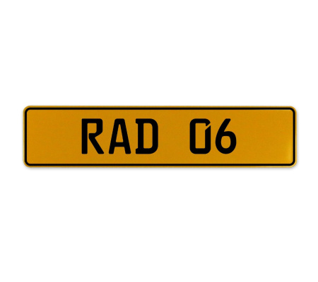 RAD 06  - Yellow Aluminum Street Sign Mancave Euro Plate Name Door Sign Wall