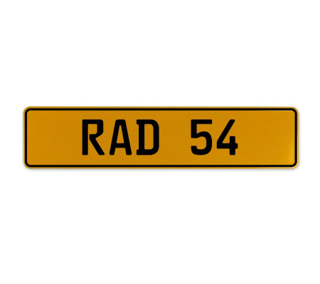 RAD 54  - Yellow Aluminum Street Sign Mancave Euro Plate Name Door Sign Wall