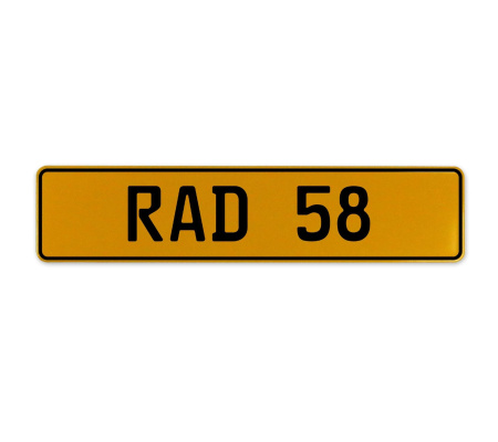 RAD 58  - Yellow Aluminum Street Sign Mancave Euro Plate Name Door Sign Wall
