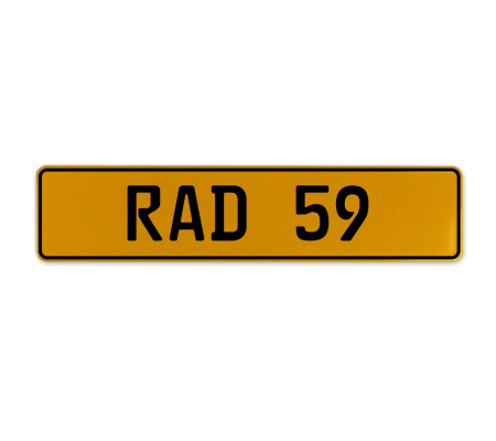 RAD 59  - Yellow Aluminum Street Sign Mancave Euro Plate Name Door Sign Wall