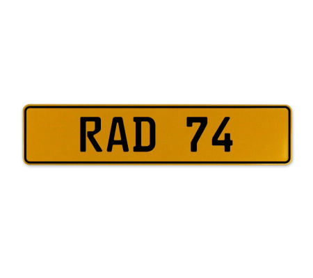 RAD 74  - Yellow Aluminum Street Sign Mancave Euro Plate Name Door Sign Wall