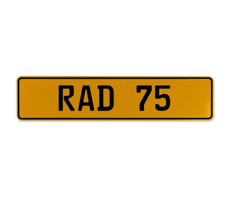 RAD 75  - Yellow Aluminum Street Sign Mancave Euro Plate Name Door Sign Wall
