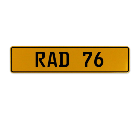RAD 76  - Yellow Aluminum Street Sign Mancave Euro Plate Name Door Sign Wall
