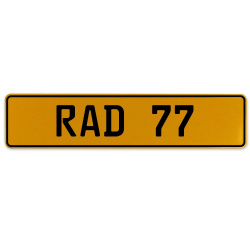 RAD 77  - Yellow Aluminum Street Sign Mancave Euro Plate Name Door Sign Wall