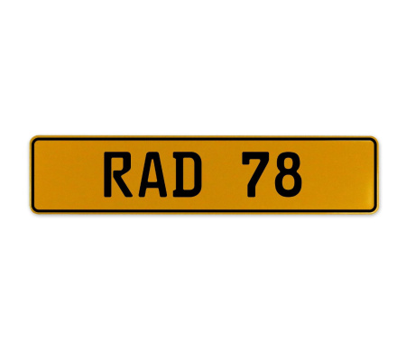 RAD 78  - Yellow Aluminum Street Sign Mancave Euro Plate Name Door Sign Wall