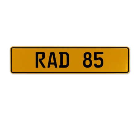 RAD 85  - Yellow Aluminum Street Sign Mancave Euro Plate Name Door Sign Wall