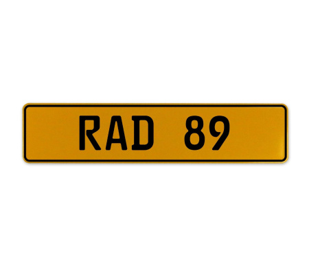 RAD 89  - Yellow Aluminum Street Sign Mancave Euro Plate Name Door Sign Wall