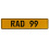 RAD 99  - Yellow Aluminum Street Sign Mancave Euro Plate Name Door Sign Wall