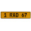 1 RAD 67  - Yellow Aluminum Street Sign Mancave Euro Plate Name Door Sign Wall