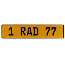 1 RAD 77  - Yellow Aluminum Street Sign Mancave Euro Plate Name Door Sign Wall