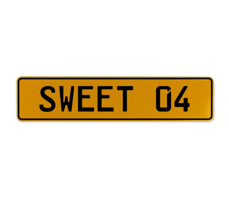 SWEET 04  - Yellow Aluminum Street Sign Mancave Euro Plate Name Door Sign Wall
