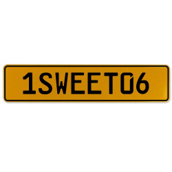 1SWEET06  - Yellow Aluminum Street Sign Mancave Euro Plate Name Door Sign Wall