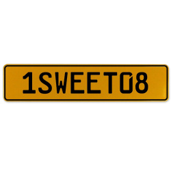 1SWEET08  - Yellow Aluminum Street Sign Mancave Euro Plate Name Door Sign Wall