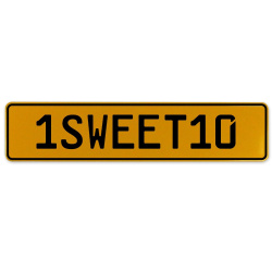 1SWEET10  - Yellow Aluminum Street Sign Mancave Euro Plate Name Door Sign Wall