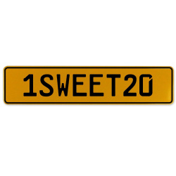1SWEET20  - Yellow Aluminum Street Sign Mancave Euro Plate Name Door Sign Wall