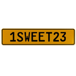 1SWEET23  - Yellow Aluminum Street Sign Mancave Euro Plate Name Door Sign Wall