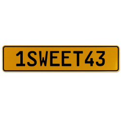 1SWEET43  - Yellow Aluminum Street Sign Mancave Euro Plate Name Door Sign Wall