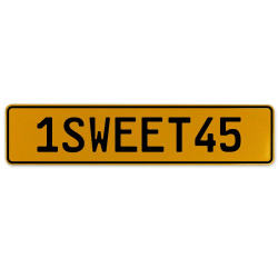 1SWEET45  - Yellow Aluminum Street Sign Mancave Euro Plate Name Door Sign Wall
